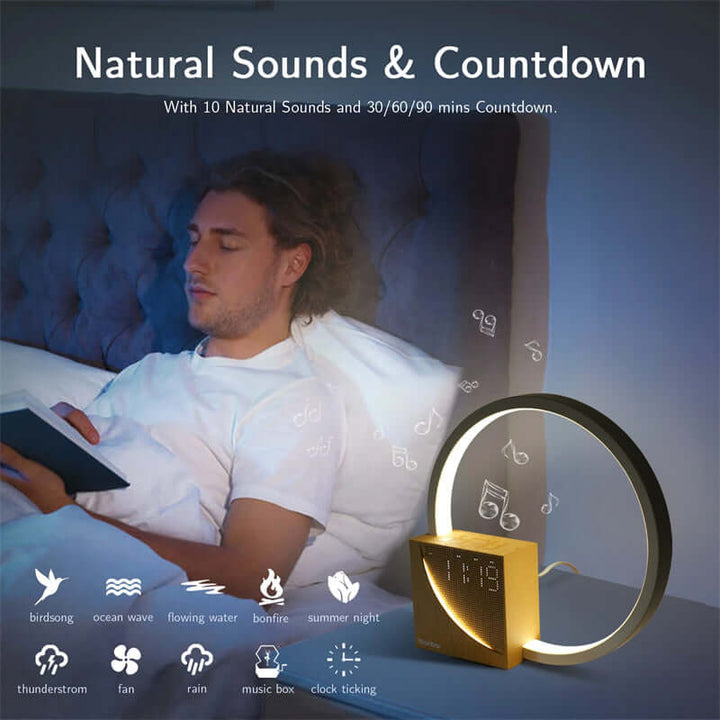 Bedside Lamp Touch Table Lamp With Natural Sounds, Desk Lamp With Alarm Clock, Touch Control 3 Levels Brightness Home Decor | Kalsten
