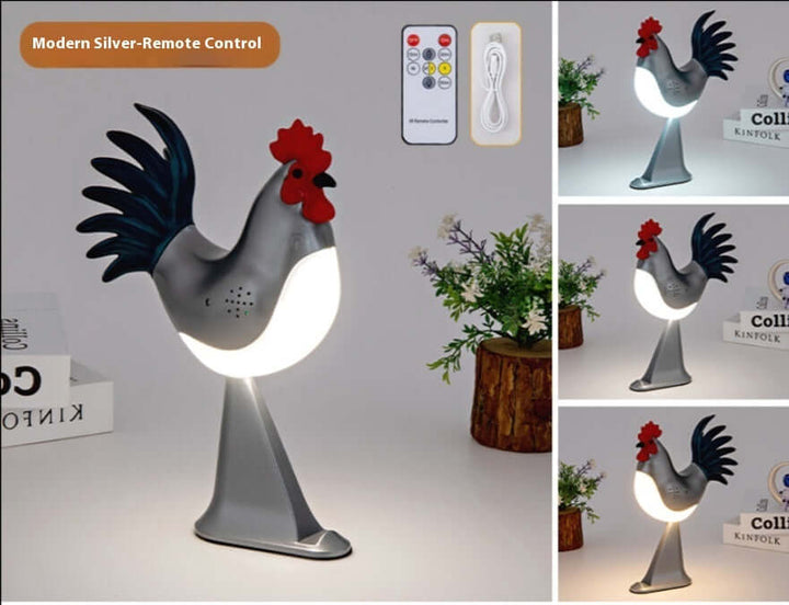 LED Rooster Night Light Touch With Sound Rechargeable Bedroom Bedside Lamp Dimmable Car Ambience Aroma Carrying Lamp Home Decor | Kalsten