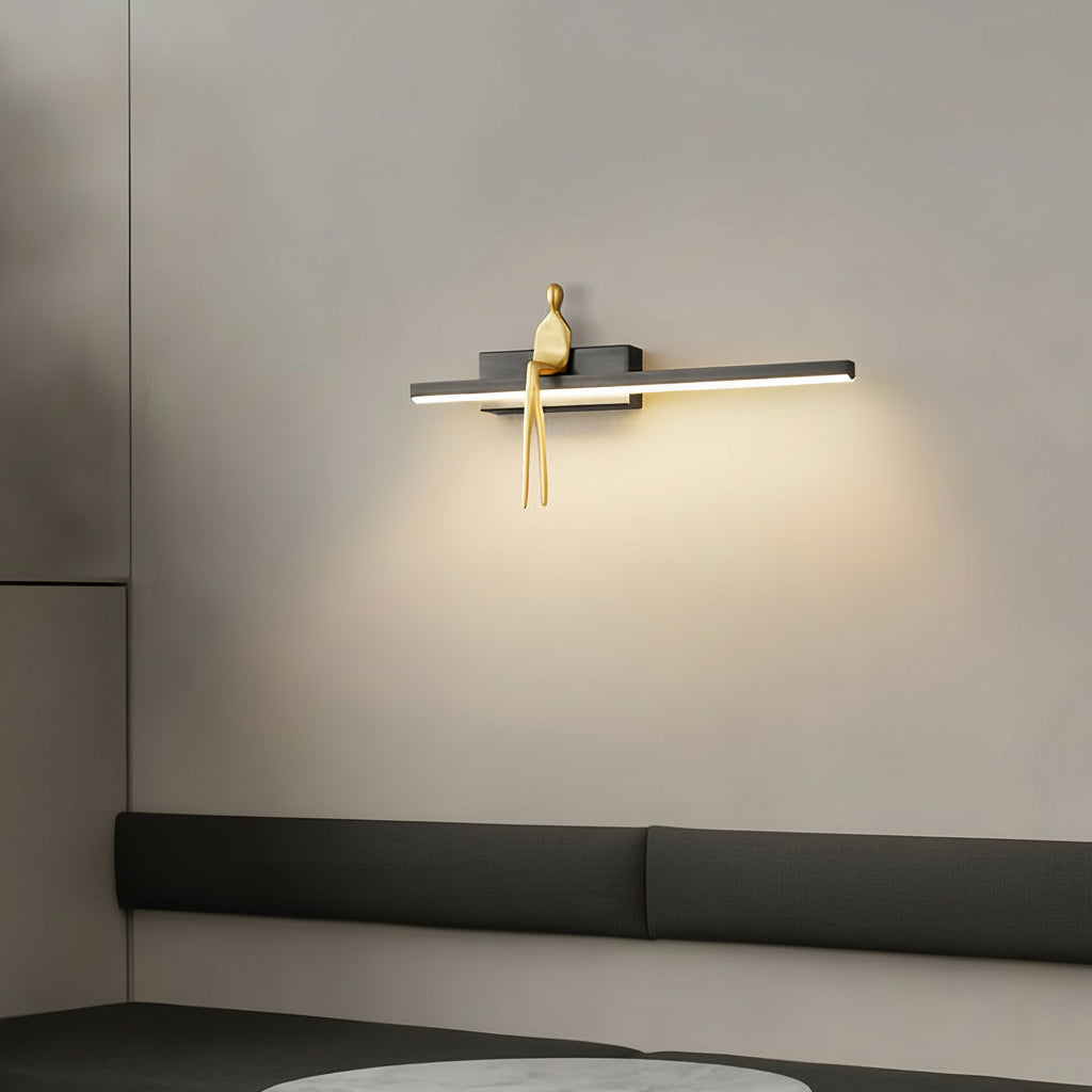 LED Wall Sconce Light – Italian Creative Gold Man Copper Art (31x17cm / 12.2x6.7in) | Kalsten