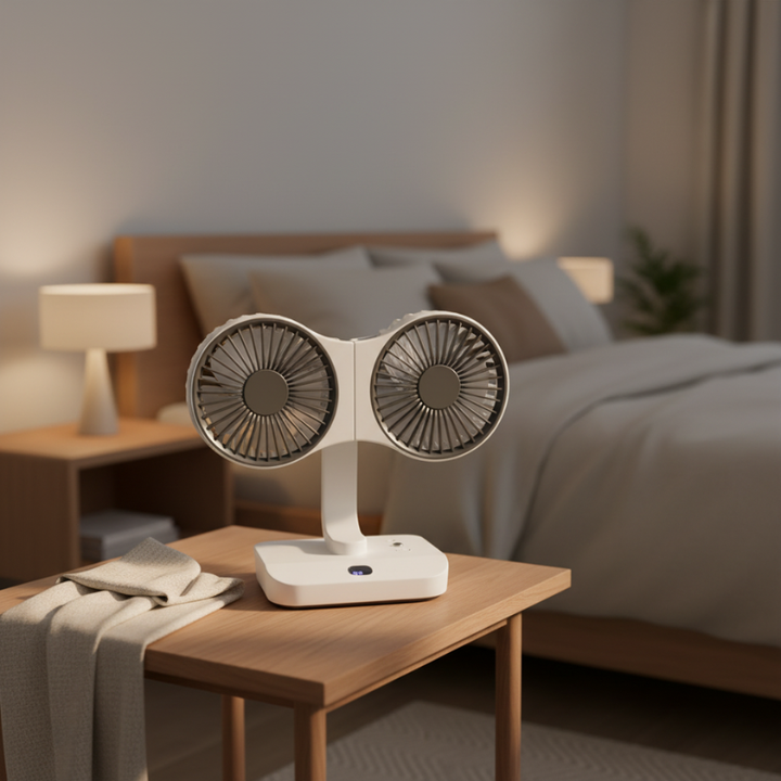 Rechargeable fan with double head | Kalsten