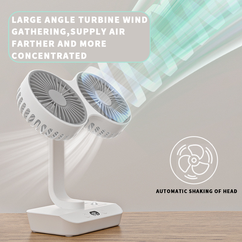 Rechargeable fan with double head | Kalsten