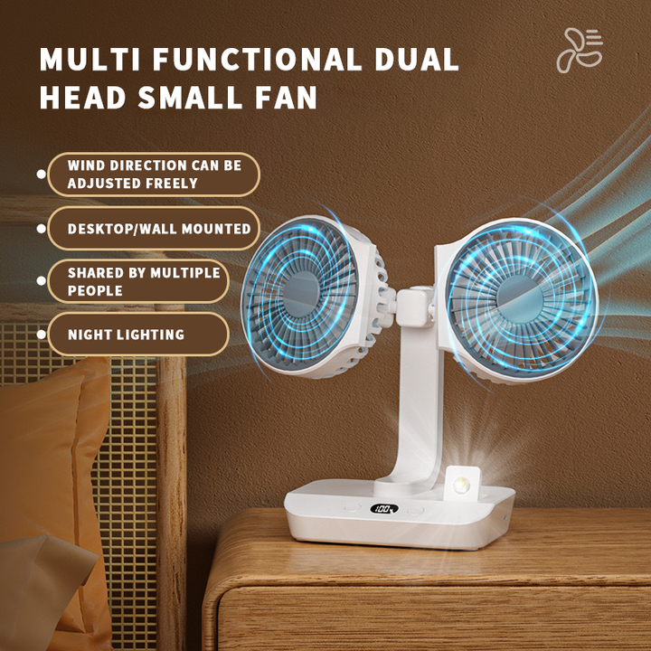 Rechargeable fan with double head | Kalsten