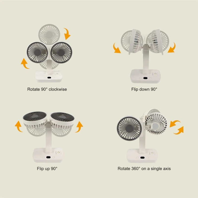 Rechargeable fan with double head | Kalsten