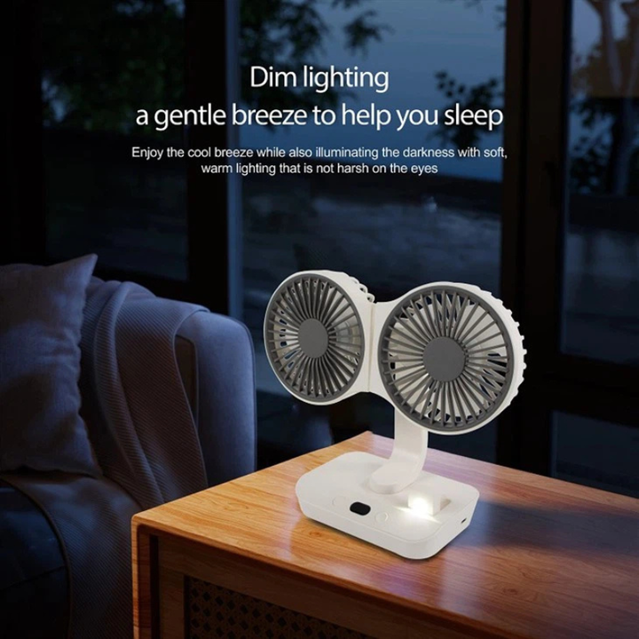 Rechargeable fan with double head | Kalsten