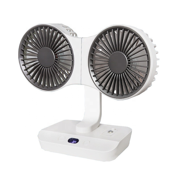 Rechargeable fan with double head | Kalsten