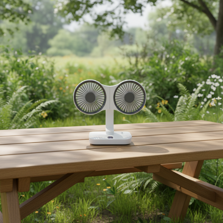 Rechargeable fan with double head | Kalsten