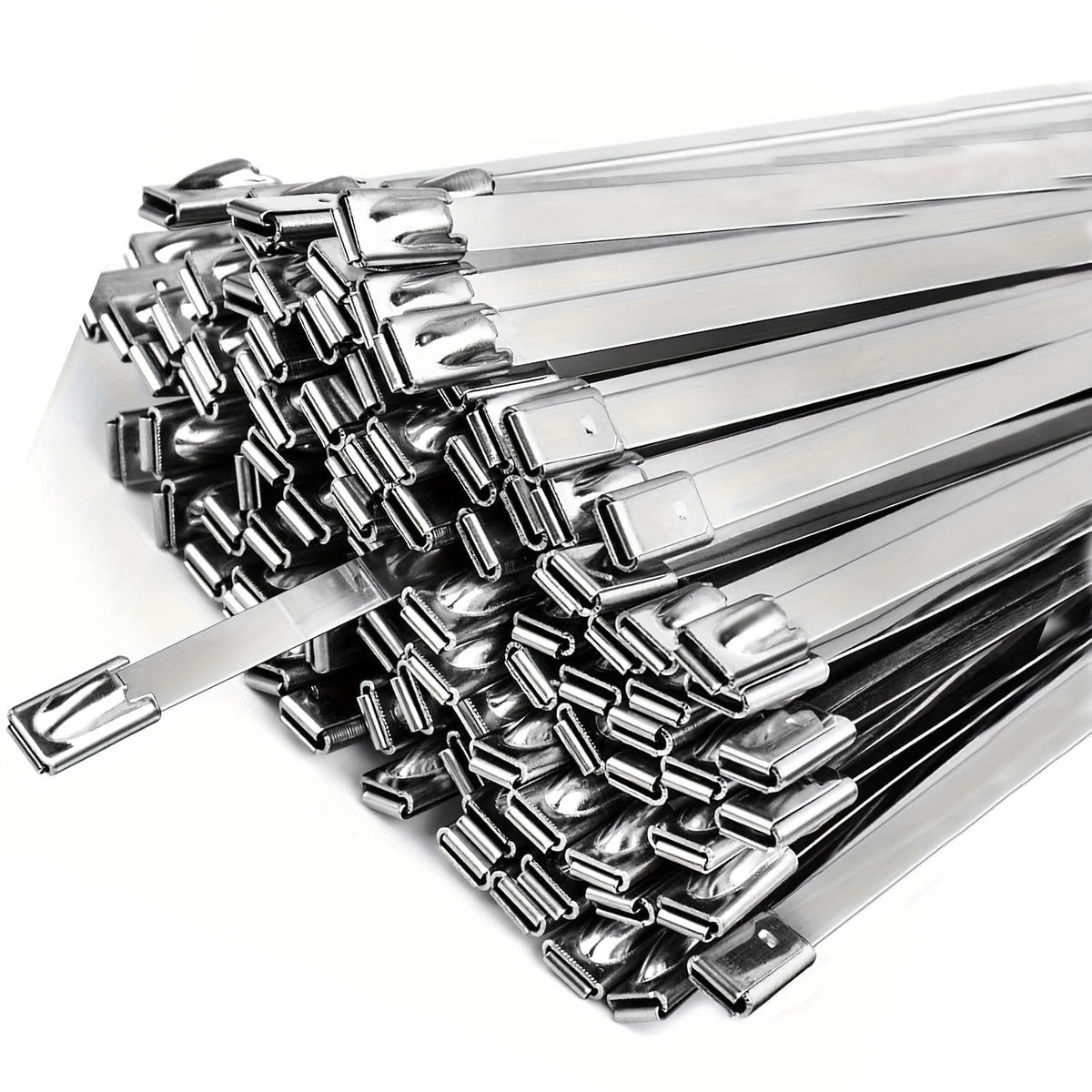 Skanto | 100 pcs Heavy Duty 304 Stainless Steel Cable Ties – 198 lbs Tensile Strength – Stainless Self-Locking Zip Ties for Machinery, Vehicles, Exhausts, Farms, Pipes, Roofs & Outdoor Fences