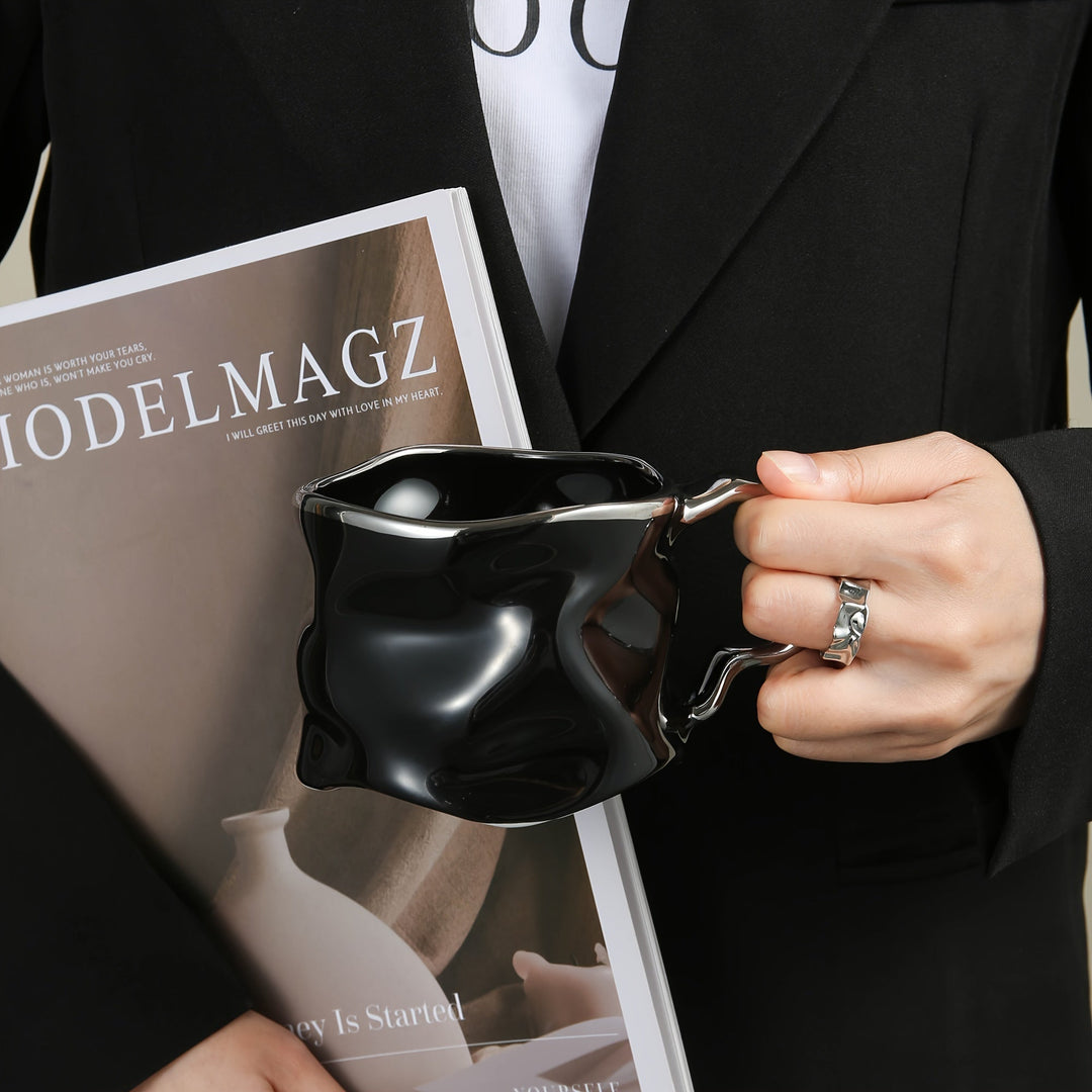 CreArt Mug – Handmade Ceramic Coffee Mug with Unique Crumpled Design | Kalsten