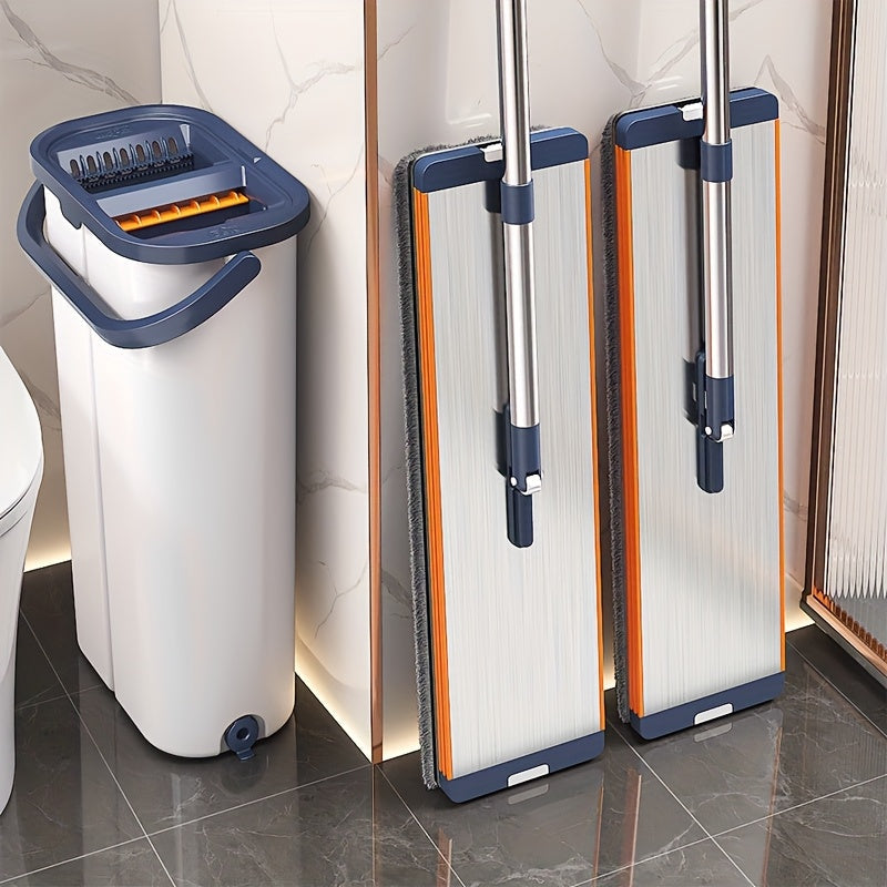 Flat mop set with bucket & wringing function | Kalsten