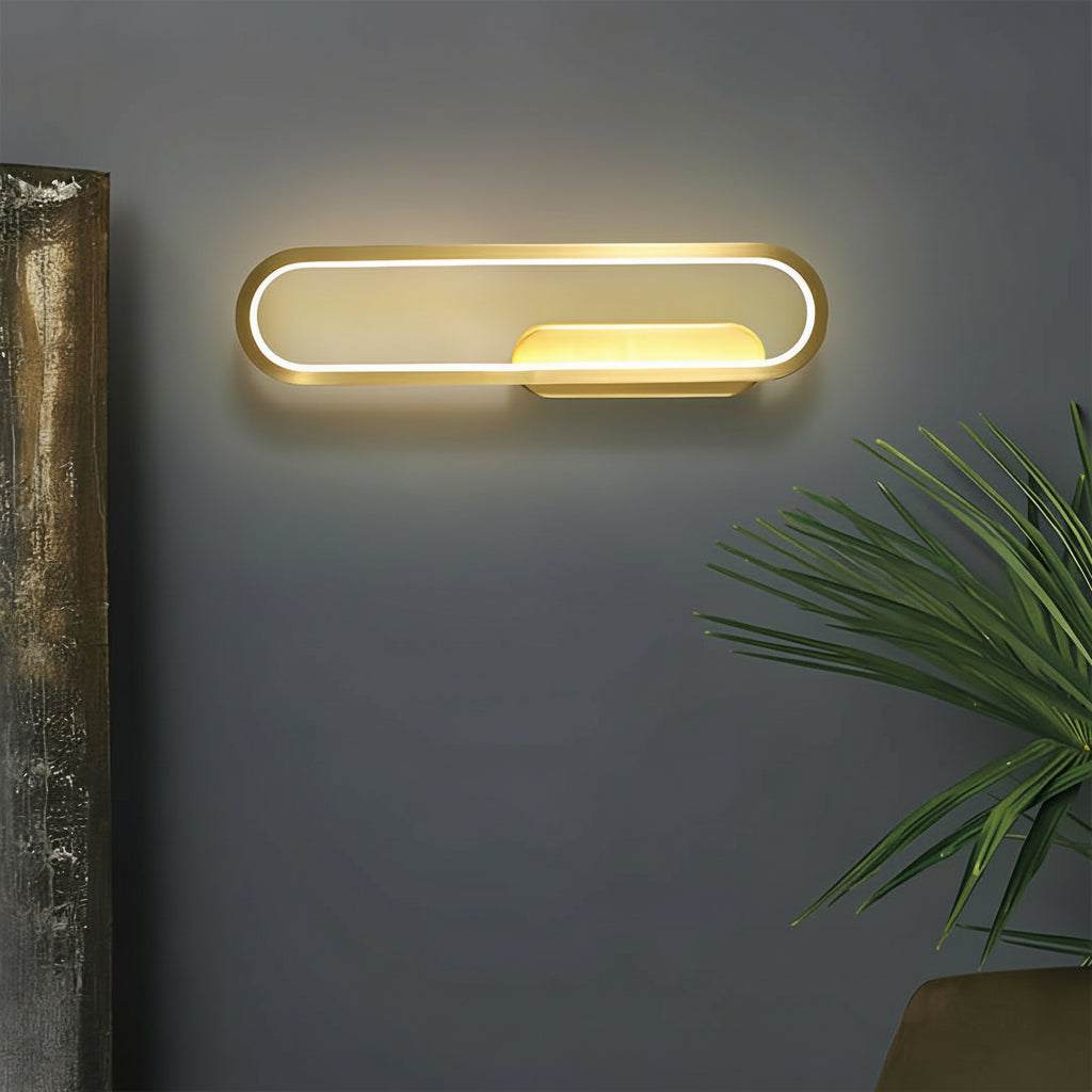 LED Wall Sconce Light – Oval Minimalist Aluminum Silicone (40cm / 15.7in) | Kalsten