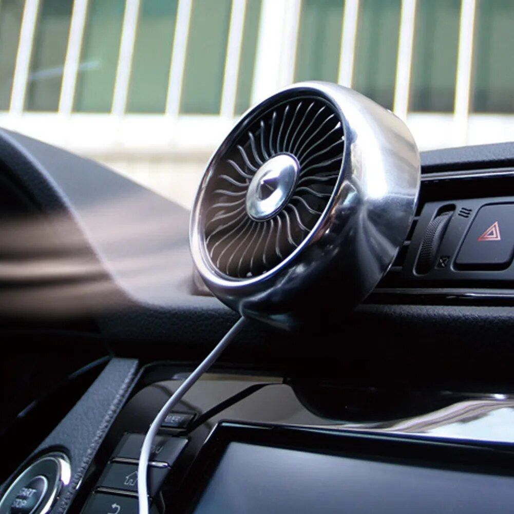 USB Car Vent Fan with 3 Speeds & Colorful LED Light | Kalsten