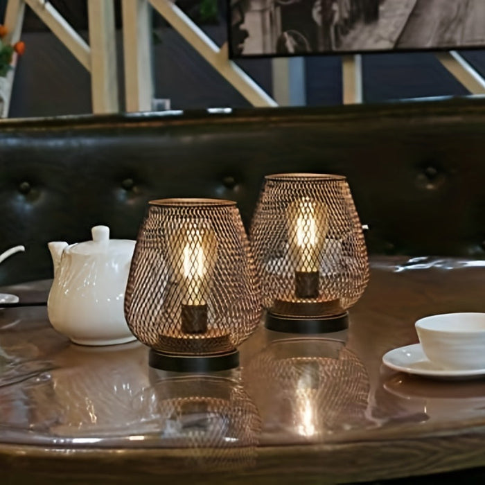 AuroraMesh Table Lamp Set – Industrial Style with Warm Ambient Lighting | Kalsten
