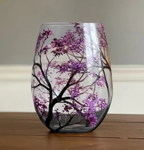 Four Seasons Hand-Painted Wine Glass