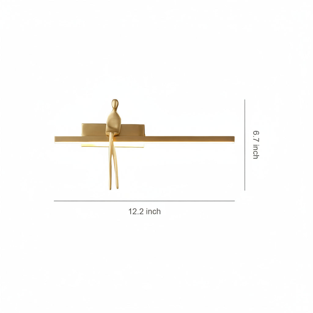 LED Wall Sconce Light – Italian Creative Gold Man Copper Art (31x17cm / 12.2x6.7in) | Kalsten