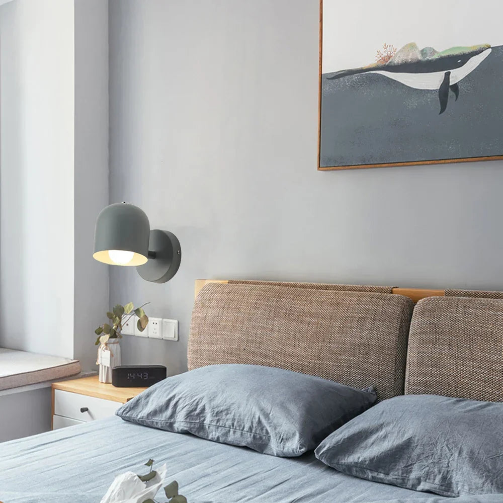 Modern Simple Iron Art Wall Light – E27 Bedside Lamp for Bedroom, Living Room, and Stairway | Kalsten