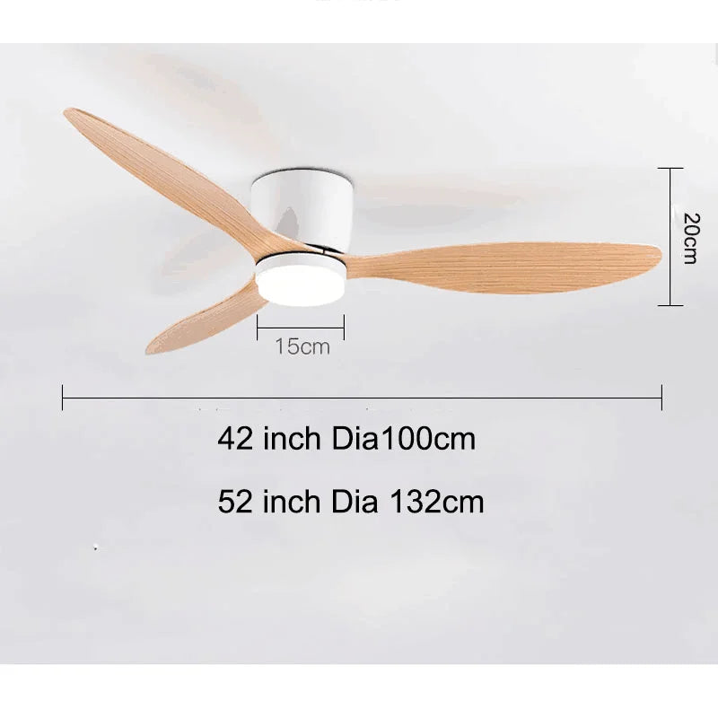 42/52 Inch Ceiling Fans with LED Lights - 3 Colors, 6 Speeds DC Motor, Remote Control, Low Profile Decorative Fans with Lighting | Karnz