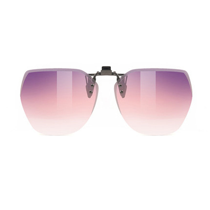 Brehn | Clip-on frameless polarized sunglasses, with anti-glare and flip-up design, for outdoor/driving