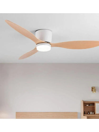 42/52 Inch Ceiling Fans with LED Light - 3 Colors, 6 Speeds DC Motor, Remote Control, Low Profile Decorative Fans with Lighting | Skanto