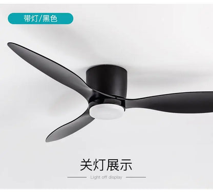 42/52 Inch Ceiling Fans with LED Light - 3 Colors, 6 Speeds DC Motor, Remote Control, Low Profile Decorative Fans with Lighting | Skanto