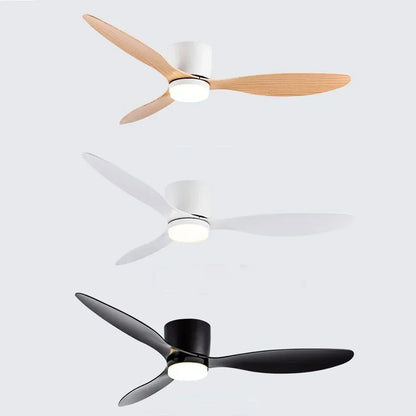 42/52 Inch Ceiling Fans with LED Light - 3 Colors, 6 Speeds DC Motor, Remote Control, Low Profile Decorative Fans with Lighting | Skanto