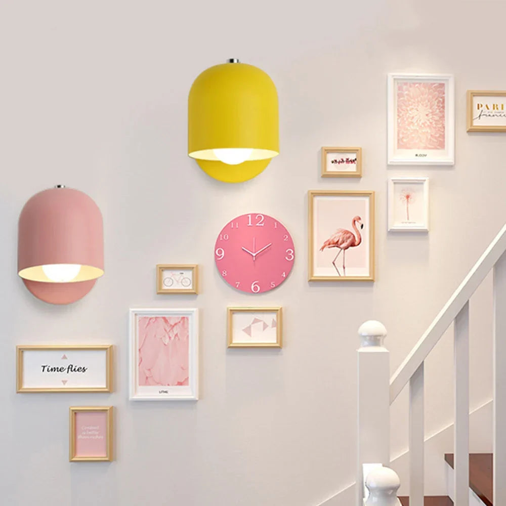 Modern Simple Iron Art Wall Light – E27 Bedside Lamp for Bedroom, Living Room, and Stairway | Kalsten