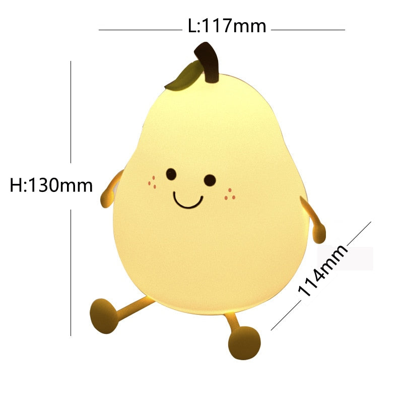 Cute Pear Bedside Touch Night Lamp | Kalsten