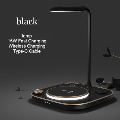 BowLift | 5-in-1 Desktop Lamp with 3 Wireless Charging Modules & Adjustable Light, for Home & Office