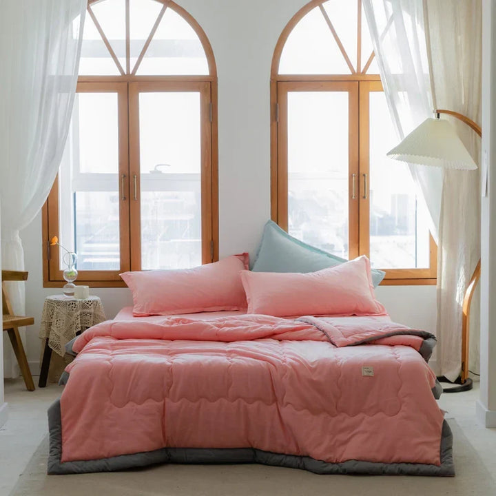 2024 Japanese Cotton-Polyester Summer Quilt – Lightweight, Washable, Skin-Friendly Solid Color Quilt | Kalsten