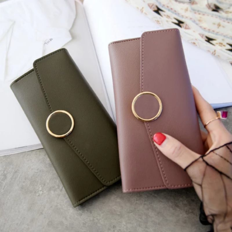 Long Wallet in PU Leather with Snap Closure | Kalsten