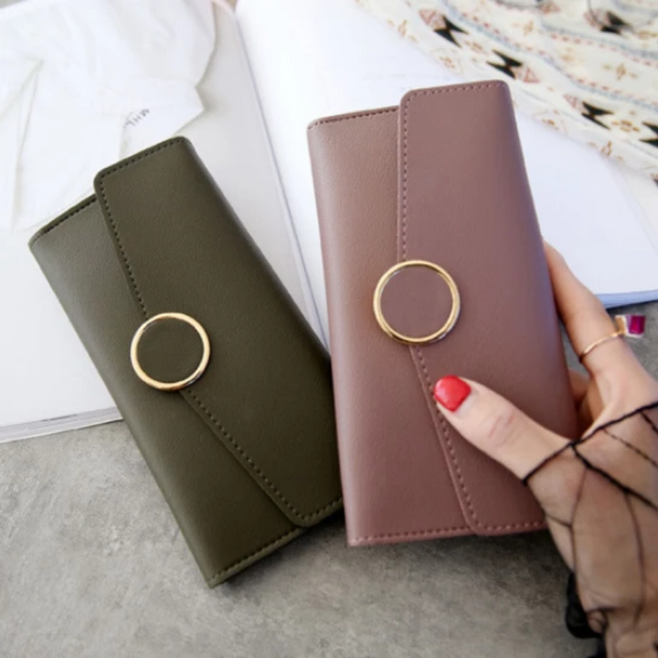Long Wallet in PU Leather with Snap Closure | Kalsten