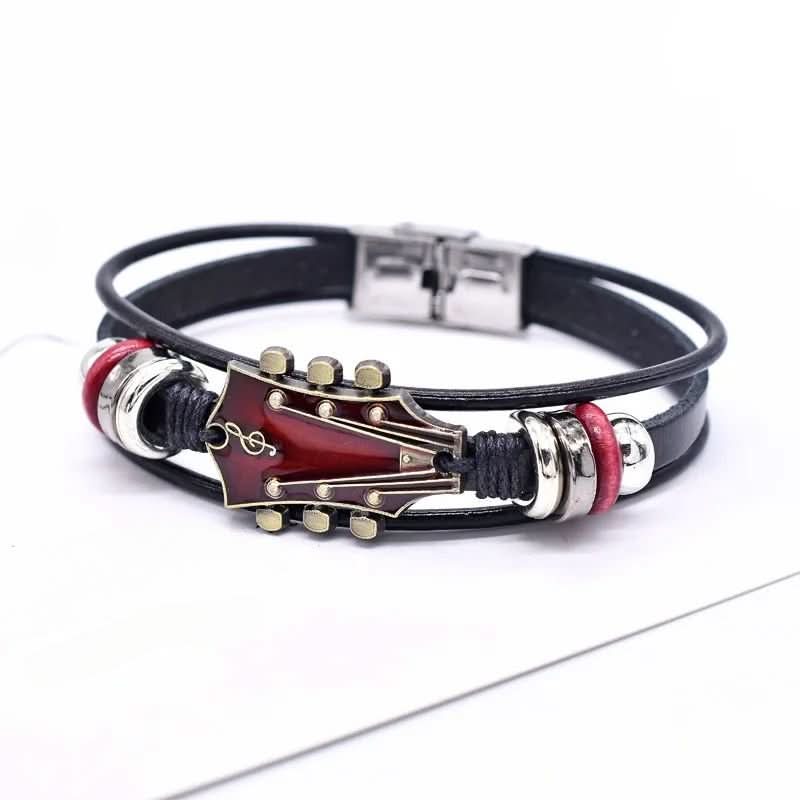 Kalsten | Leather Bracelet with Guitar-Inspired Design