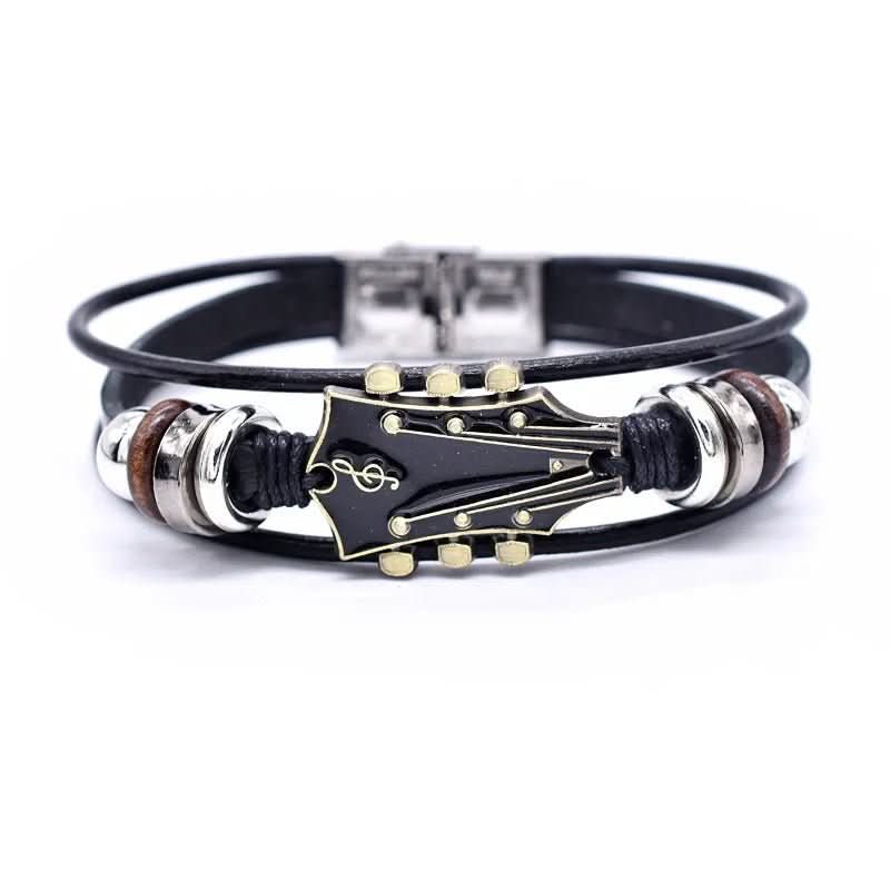 Skanto | Leather Bracelet with Guitar-Inspired Design