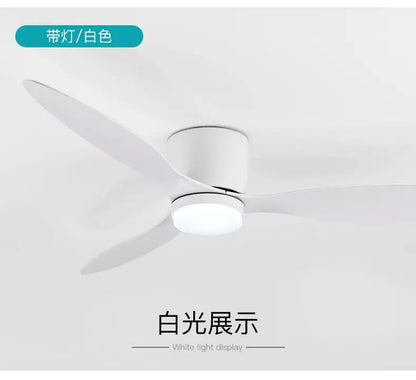 42/52 Inch Ceiling Fans with LED Light - 3 Colors, 6 Speeds DC Motor, Remote Control, Low Profile Decorative Fans with Lighting | Skanto