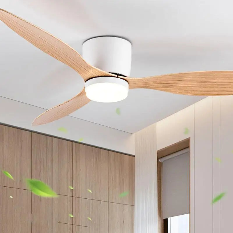 42/52 Inch Ceiling Fans with LED Light - 3 Colors, 6 Speeds DC Motor, Remote Control, Low Profile Decorative Fans with Lighting | Skanto