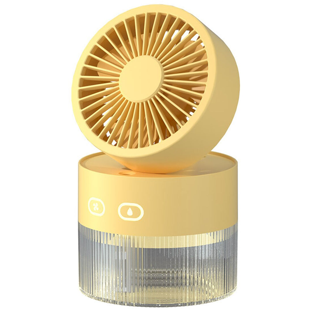 Mini Foldable USB Warm Light Spray Fan - Image 1