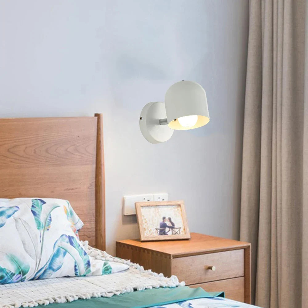 Modern Simple Iron Art Wall Light – E27 Bedside Lamp for Bedroom, Living Room, and Stairway | Kalsten