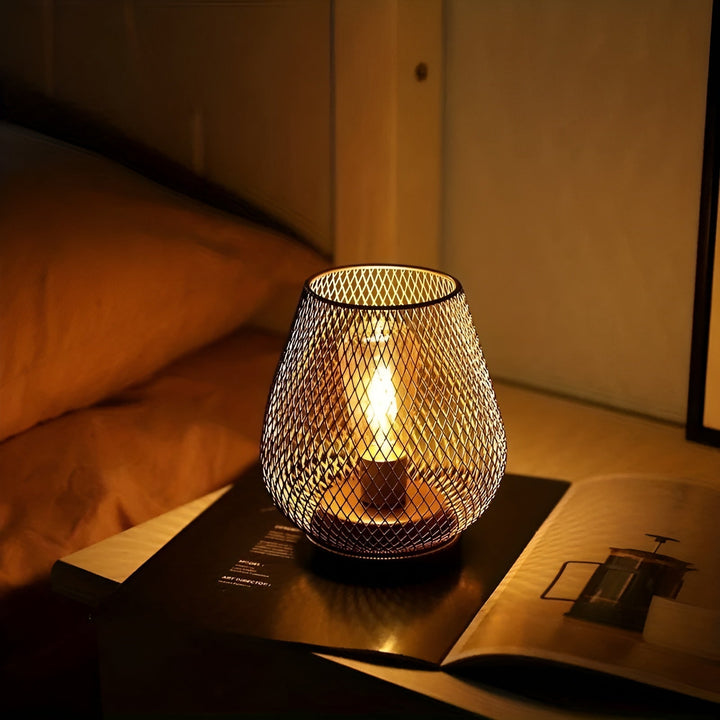 CageLuxe Lamp - Wireless Metal Cage LED Table Lamp | Kalsten