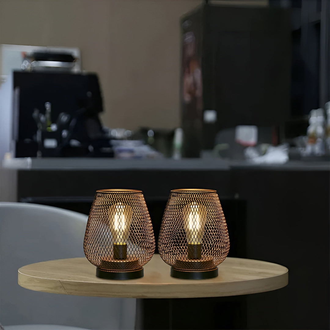 CageLuxe Lamp - Wireless Metal Cage LED Table Lamp | Kalsten