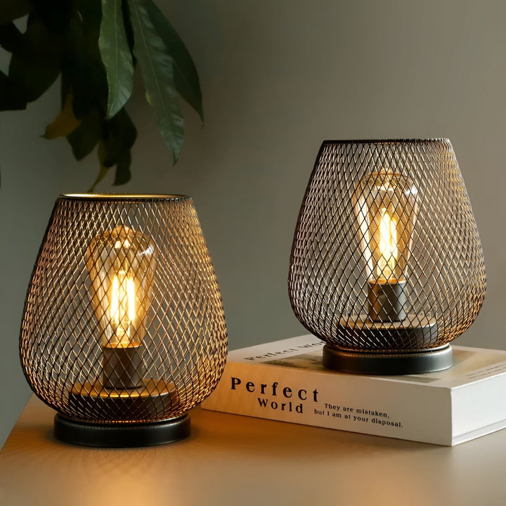 CageLuxe Lamp - Wireless Metal Cage LED Table Lamp | Kalsten