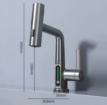 Skanto | Adjustable Kitchen Faucet with Temperature Display