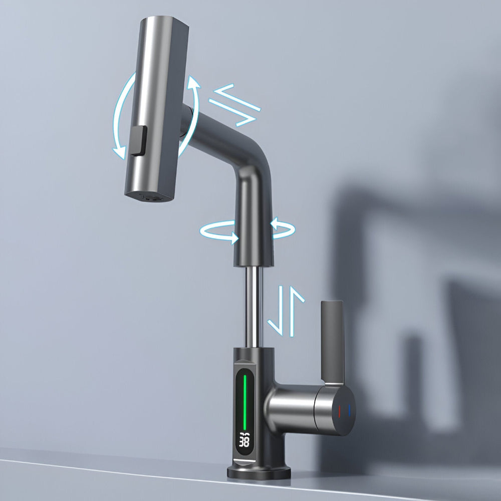 Skanto | Adjustable Kitchen Faucet with Temperature Display