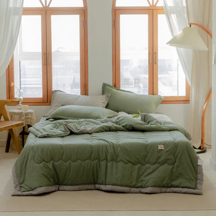 2024 Japanese Cotton-Polyester Summer Quilt – Lightweight, Washable, Skin-Friendly Solid Color Quilt | Kalsten