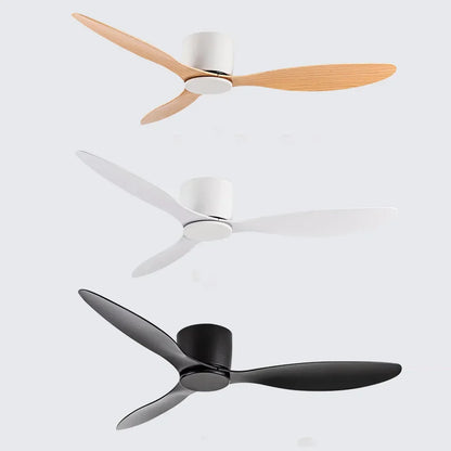 42/52 Inch Ceiling Fans with LED Light - 3 Colors, 6 Speeds DC Motor, Remote Control, Low Profile Decorative Fans with Lighting | Skanto