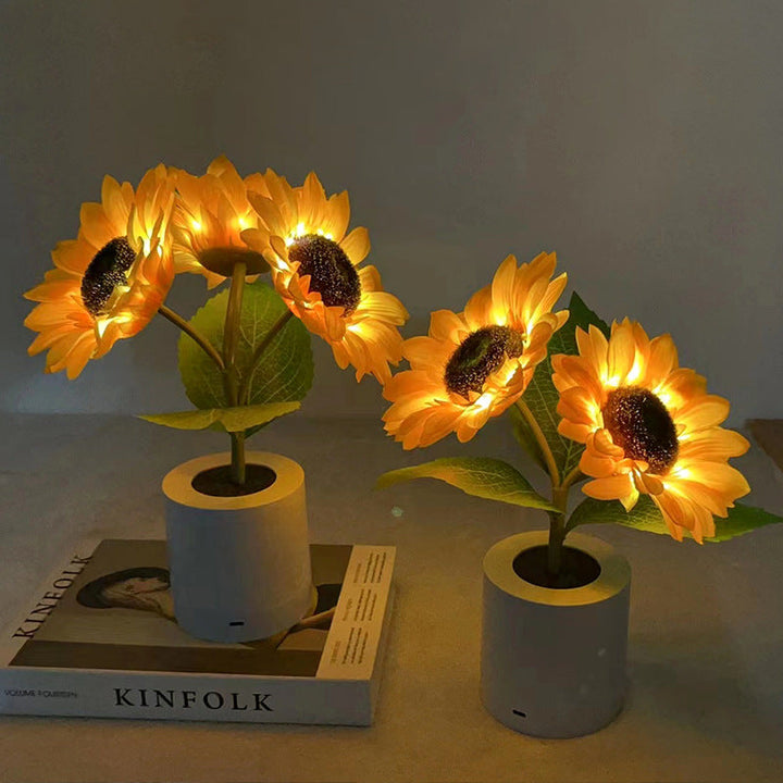 LED Sunflower Table Lamp - Decorative Lighting Fixture for Home Decor & Nightstand Use | Kalsten