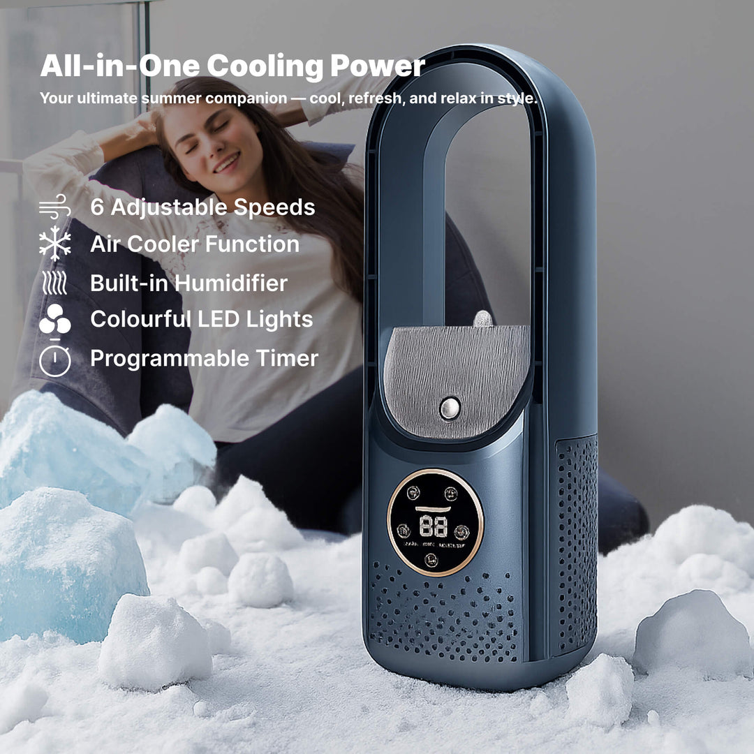 Bladeless Portable Air Conditioner | Ultra-Quiet, Ergonomic Design & Ideal for Home and Office Use | Kalsten