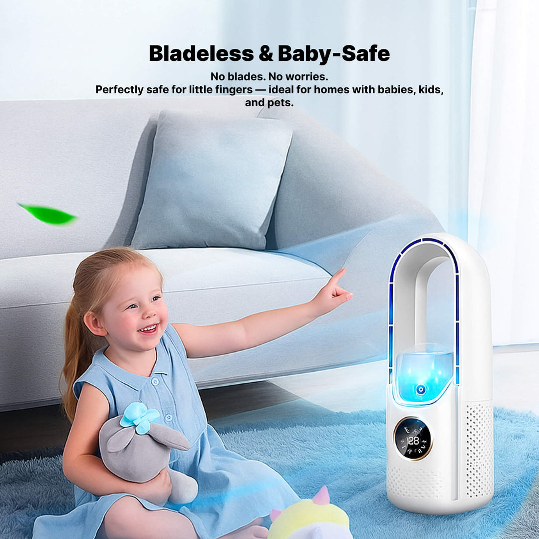 Bladeless Portable Air Conditioner | Ultra-Quiet, Ergonomic Design & Ideal for Home and Office Use | Kalsten