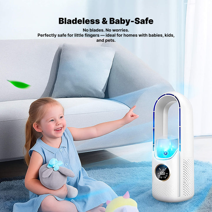 Bladeless Portable Air Conditioner | Ultra-Quiet, Ergonomic Design & Ideal for Home and Office Use | Kalsten