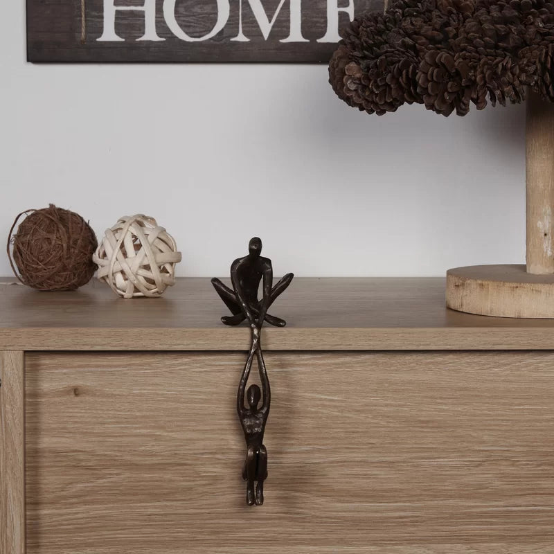 Verbindo Decorative Figure Polystone Black Modern Sculpture 20 cm | Kalsten
