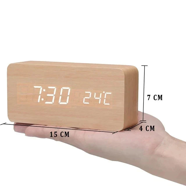 Digital Wooden Alarm Clock – Modern Technology with Timeless Wood Design | Kalsten