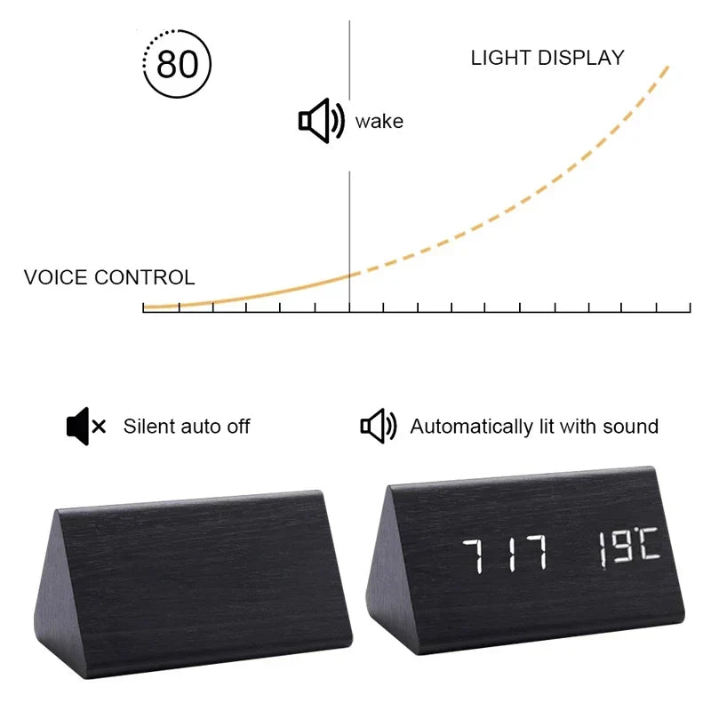 Digital Wooden Alarm Clock – Modern Technology with Timeless Wood Design | Kalsten